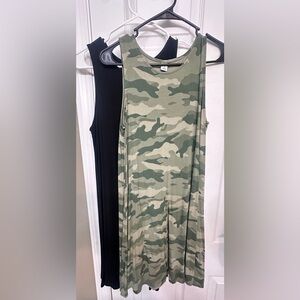 Camo and Black Sleeveless Dresses